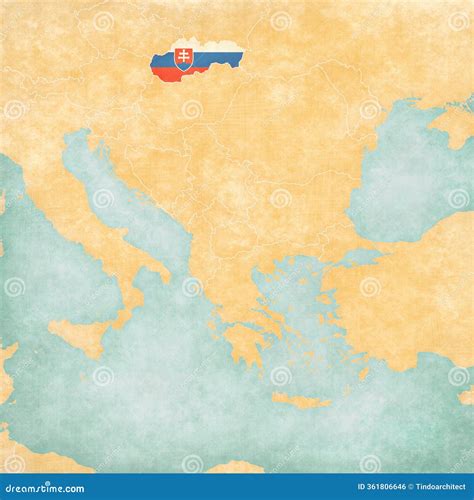 Map of Balkans - Slovakia stock illustration. Illustration of slovensko - 361806646