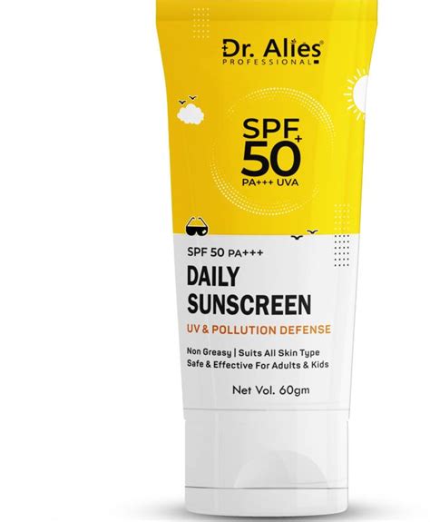 Dr. Alies Professional Sunscreen Lotion SPF50 PA+++ Sunblock Cream For ...