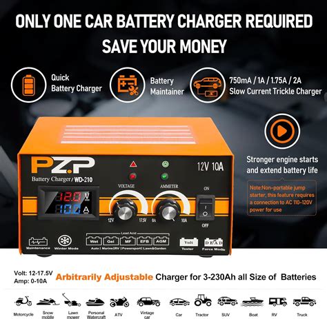 PZ.P PZP 12V Manual Battery Charger Maintainer, 0 to 10A India | Ubuy