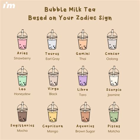 Bubble Milk Tea Based On Your Zodiac Sign | Bubble milk tea, Gemini and ...