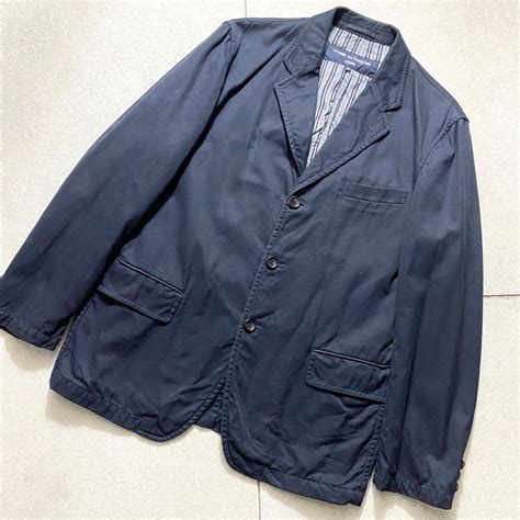 2004SS COMME des GARCONS HOMME dark navy cotton tailored jacket | NOIR ...