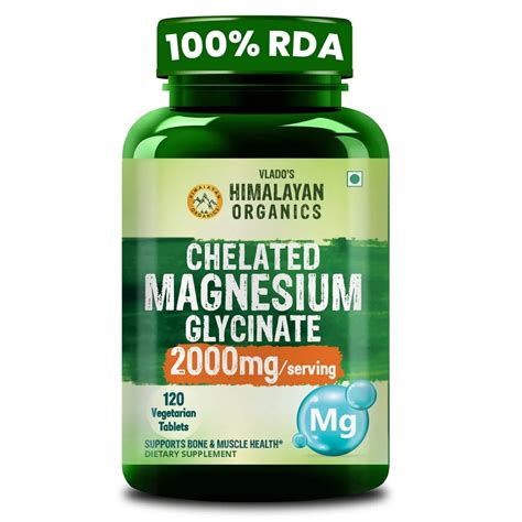 Buy Vlado's Himalayan Organics, Chelated Magnesium Glycinate, 2000mg ...