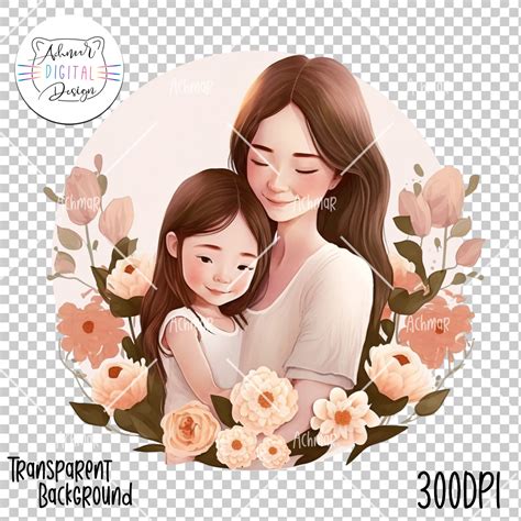Mom & Daughter, Mother's Day Clip Art - MasterBundles