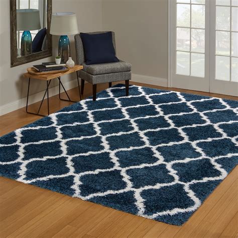 GERTMENIAN Loft 10 X 13 (ft) Navy Indoor Geometric Area Rug at Lowes.com