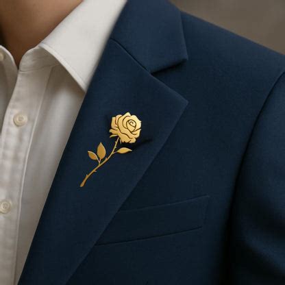 Elegant Golden Rose Brooch for Blazer – Jeluxa