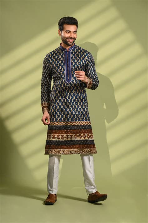 Rama Wedding Kurta Paijama Set in Sequence Work | Shreeman