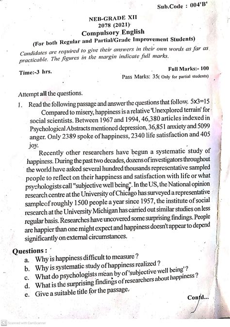 Image result for Class 12 Paper Eng 2078 Key