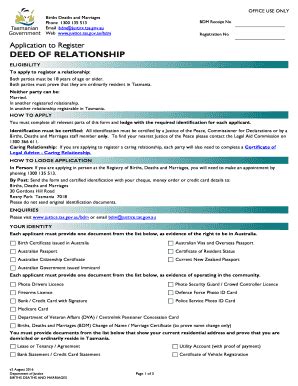 Fillable Online Births Deaths and Marriages : How to register a deed of ...