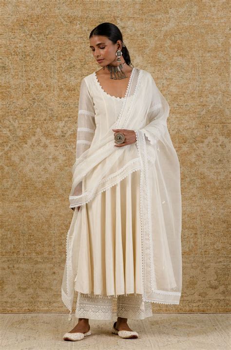 Devnaagri - Ivory Chanderi Anarkali Set