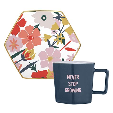 Buy Creative Brands Slant CollectionsHexagon Mug & Saucer Set, 6-Ounce ...