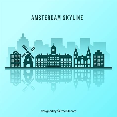 Amsterdam Skyline Design | Kostenlose Vektor