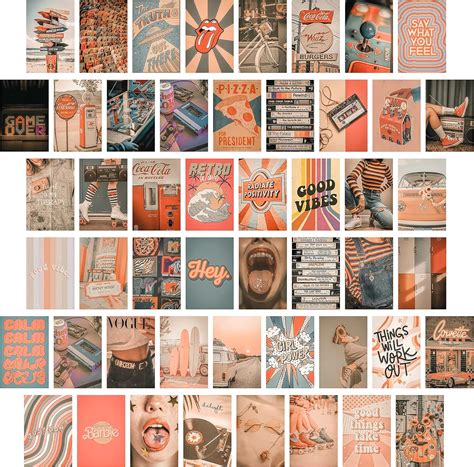 Vintage Aesthetic Wall Collage Kit - 50pcs 4x6 Retro India | Ubuy