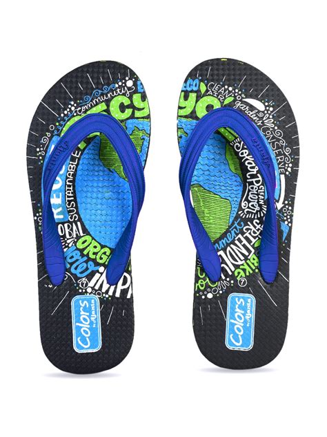 Buy AJANTA Mens Black & Blue Slipper FK0004 at Amazon.in
