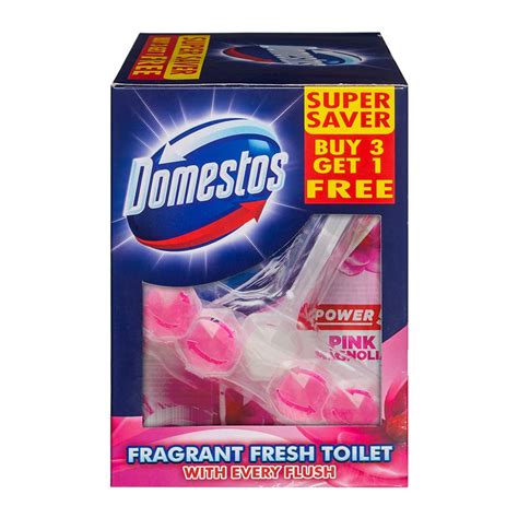 Domestos Power 5 Toilet Cleaner Rim Block with Pink Magnolia Floral ...