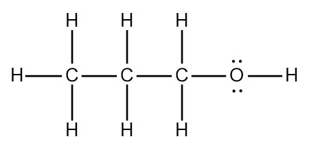 Examine the given Lewis structure of propan-1-ol.If an... | Channels ...
