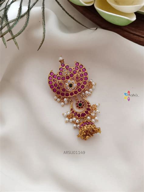 Kemp Stone Jhumka Hangging Hair Accessory – Arshis