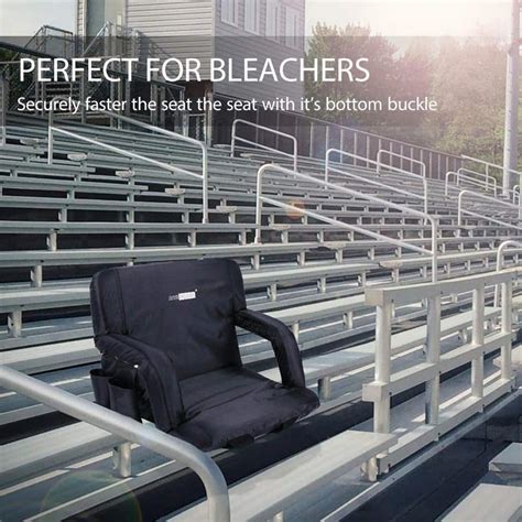 Buy Portable Reclining Stadium Chair with Padded Backrest and ...