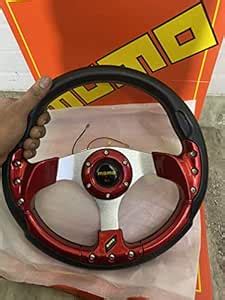 AUTO MT - MOMO RED Universal Steering Wheel For Sports Car Look Rally ...