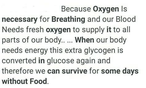 Although both food and oxygen are necessary for life, man can live ...