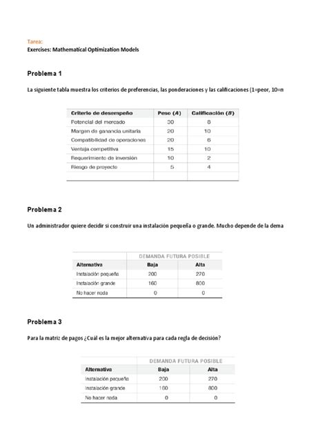 Mathematical Optimization Models | PDF