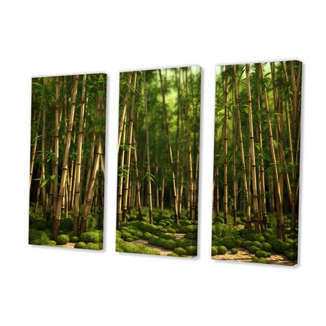 Bay Isle Home™ Dynamic Light Bamboo Grove - Bamboo Canvas Art Set | Wayfair