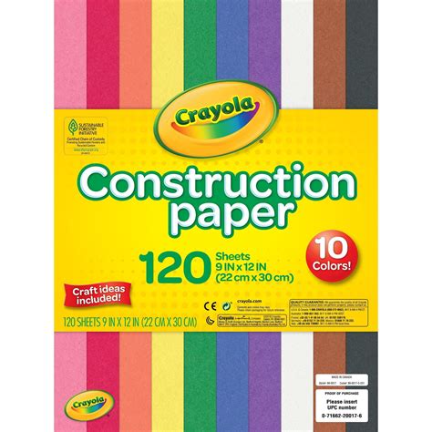 Buy Crayola Construction Colored Paper in 10 Assorted Colors, School ...