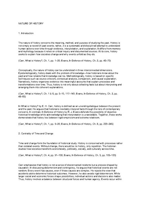 Nature of History Assignment: Understanding Change and Interpretation ...