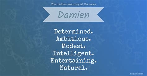 The hidden meaning of the name Damien | Namious