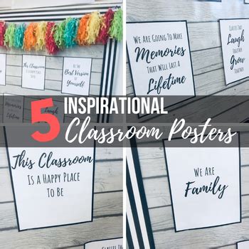 Inspirational Classroom Posters Black And White Teaching Resources | TPT