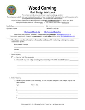 Fillable Online usscouts Wood Carving - Us Scouting Service Project Inc ...