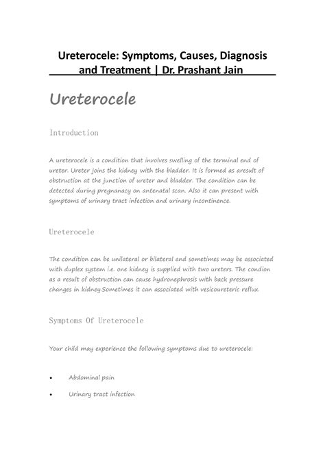 Ureterocele Symptoms, Causes, Diagnosis and Treatment (1).pptx