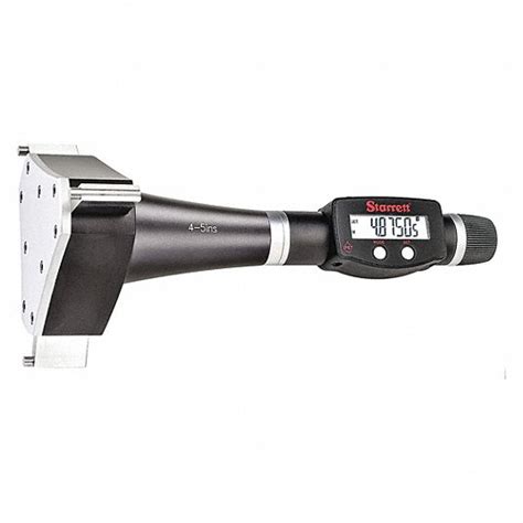 STARRETT, 4 in to 5 in /100 mm to 125 mm, IP65, Digital 3-Point Inside ...