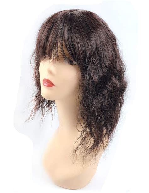 Buy Water Wavy Hair Forehead Piece Clip in Middle Part Topper with ...