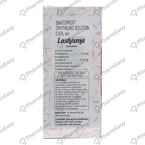 Lashisma 0.3 MG Ophthalmic Solution (3): Uses, Side Effects, Price ...