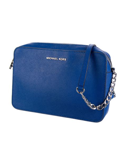 Michael Kors Saffiano Leather Crossbody Bag - Blue Crossbody Bags ...