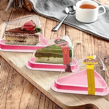 PINK TRIANGLE DESSERT CONTAINER | Clear Hinged Plastic Clamshell for C ...