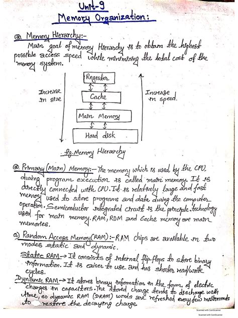 CA-Unit-9 - test - Memory Organization: Memory Main goal of memory ...
