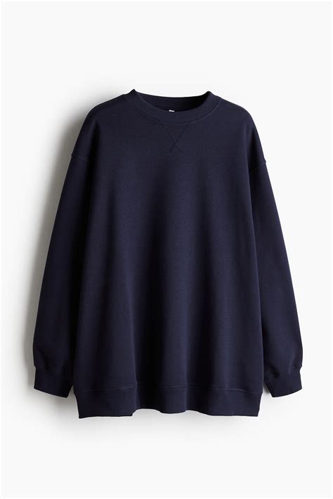 Oversized Sweatshirt - Navy blue - Ladies | H&M US
