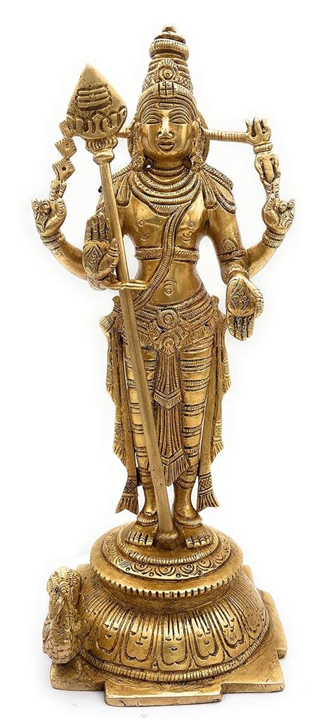 Buy South Indian Arts Brass Lord Kartikeya Idol Kartik Idol Lord ...