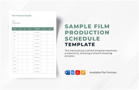 Film Production Schedule Template