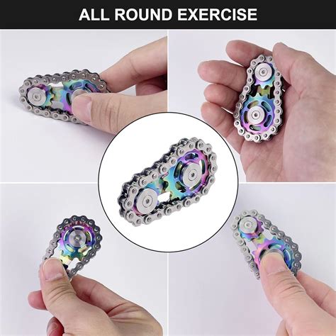 Bike Chain Gear Fidget Spinner, Metal Sprocket Chain Fidget Toy, Stress ...