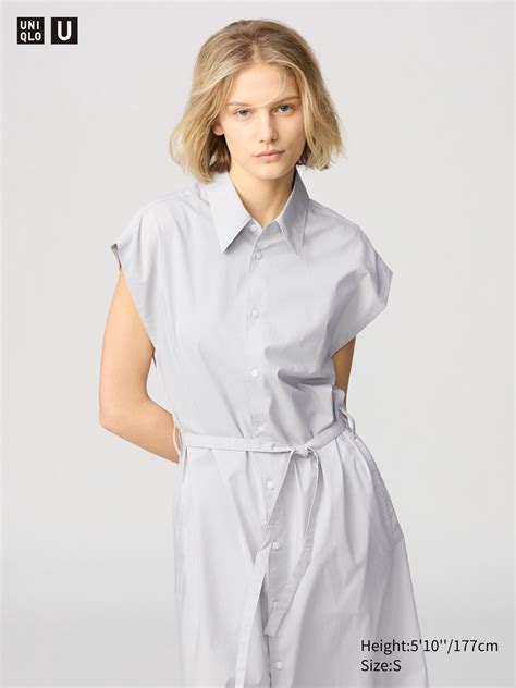 Women's Uniqlo U Cotton Shirt Sleeveless Dress | UNIQLO AU