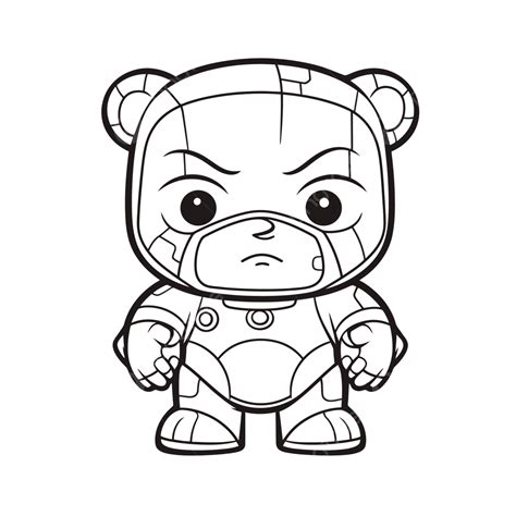 Marvel Coloring Pages Cute Little Bear Outline Sketch Drawing Vector ...