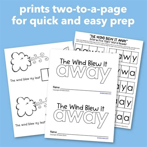 Weather Theme Sight Word Book "The Wind Blew it Away" Emergent Reader - Kinder Craze