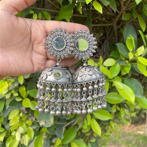 Mirror Jhumkas | Jewels and Stones India