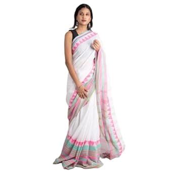 Buy Maa Laxmi Handloom Begam Puri Khadi Cotton Saree with Running ...