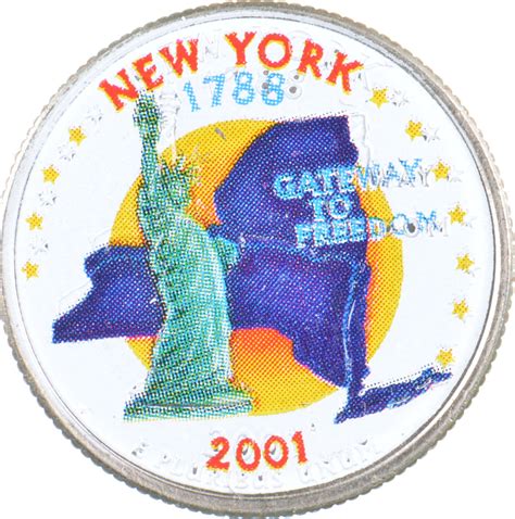 Custom - COLORIZED - 2001-D New York State Quarter - High Collectible ...