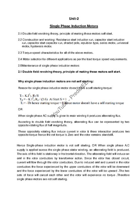Unit 2 Single Phase Induction Motor watermark - Unit- Single Phase ...