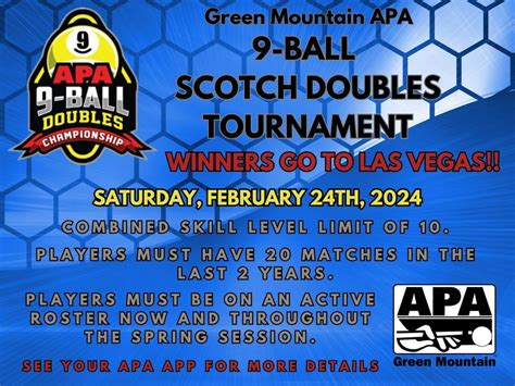 GMAPA 9-Ball Scotch Doubles - Las Vegas Qualifier, Vermont Pool and Bar ...