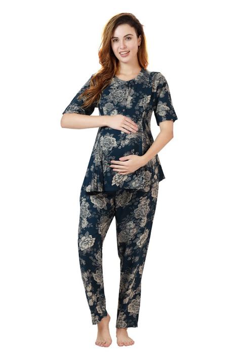 AV2 Women Cotton Feeding Co-ord set BLUE - 2474C